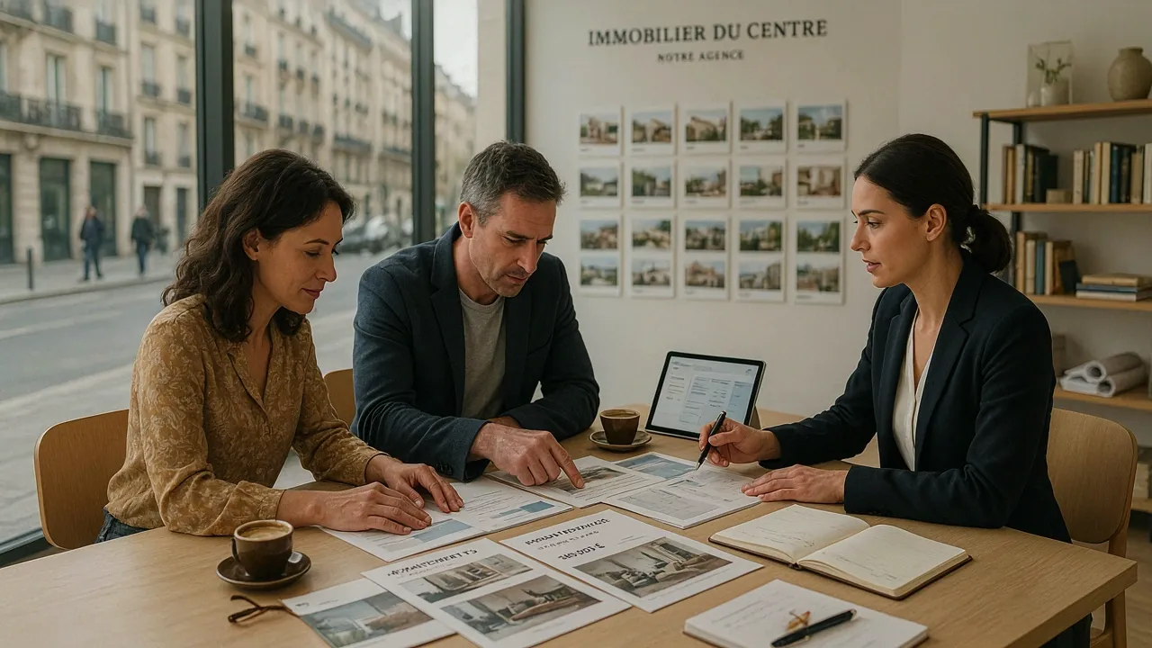 Couple conseillé par une agente immobilière