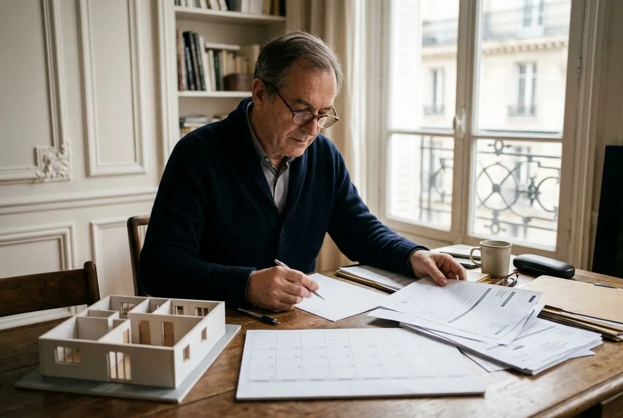 Un bailleur organise ses factures de travaux et son financement pour comparer ses charges locatives sur plusieurs années.