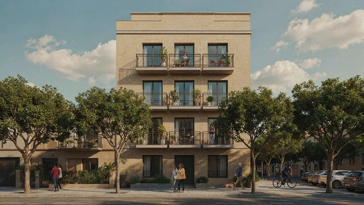 Immeuble résidentiel locatif en rue arborée