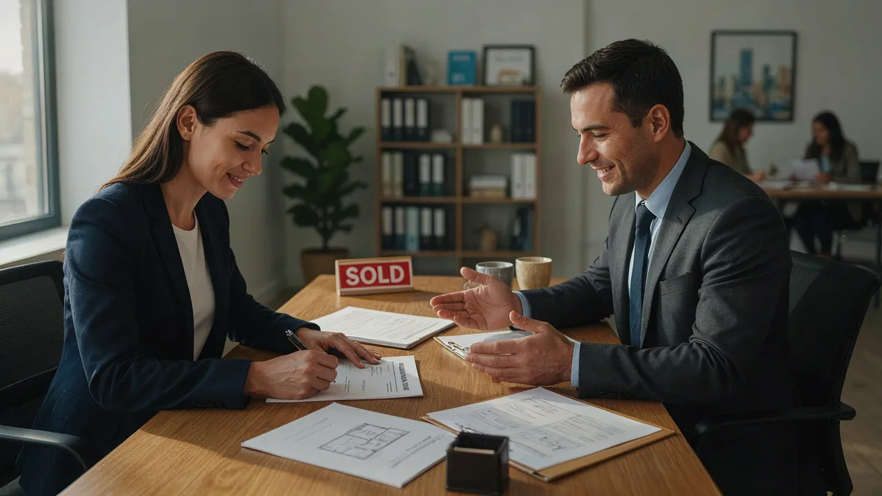 Signature de l'accord de vente avec l'agent